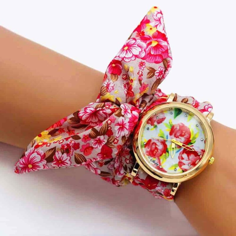 reloj de mujer con panuelo floreado Floral Chic 2