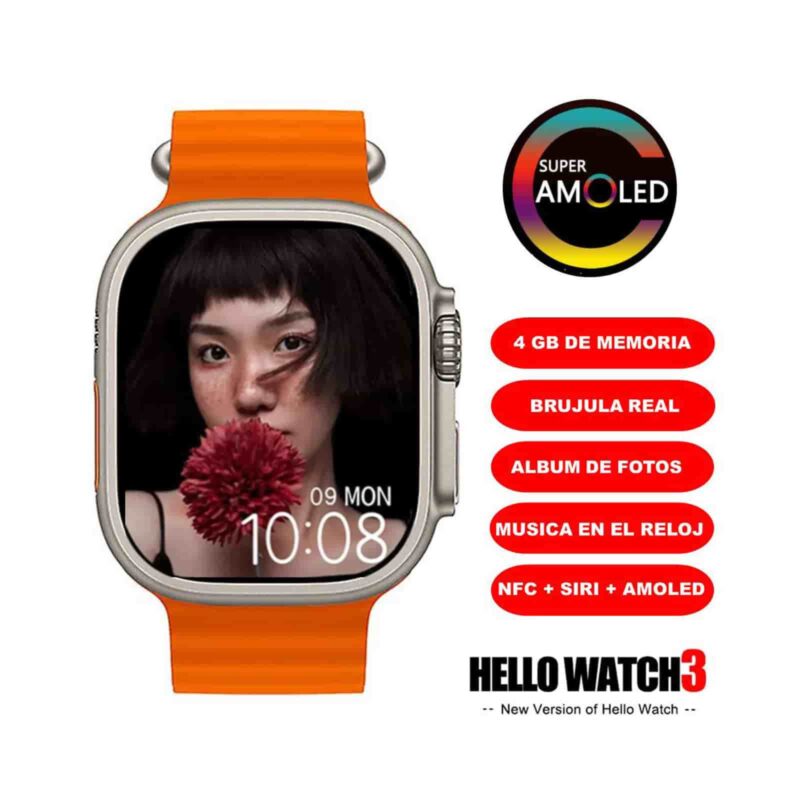 Hello Watch 3 Amoled 4 GB Doble Correa